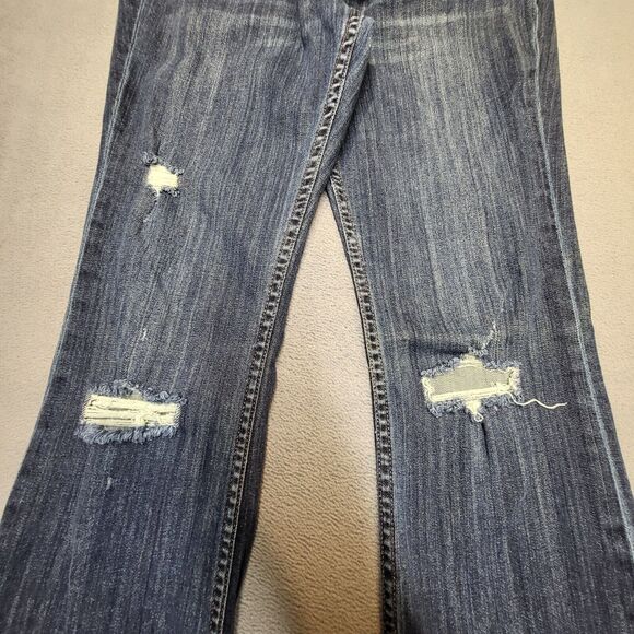 Arizona Jean Co Juniors 11 Blue Boot Cut Distressed Stretch Denim - Picture 6 of 12